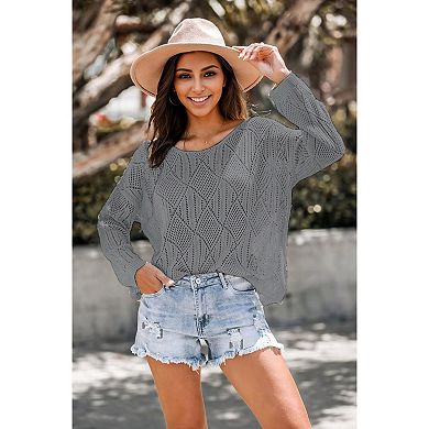 Zeagoo Womens Off The Shoulder Top Oversized Crochet Sweaters Hollow Out Beach Vacation Outfits