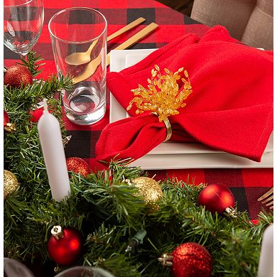DII Red & Black Buffalo Check Tablecloth