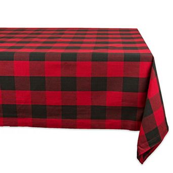 DII Red & Black Buffalo Check Tablecloth