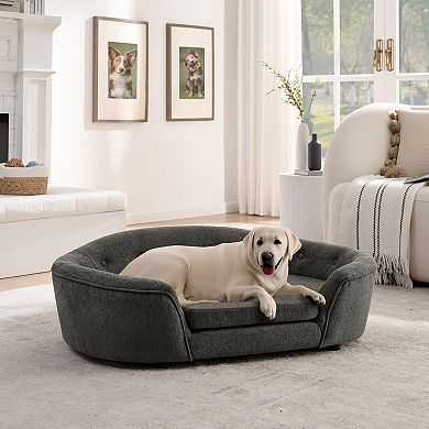 IFMALL Oversized Semi-Enclosed Pet Sofa with Plush Support and Durable Material