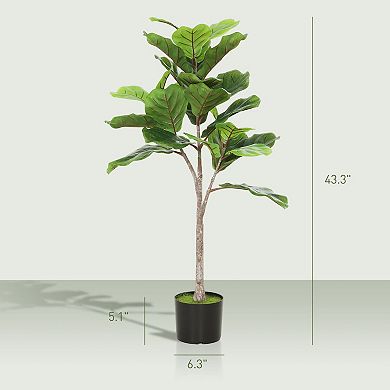 Faux Fiddle Leaf Fig Tree Indoor Potted Plant for Home Office Décor