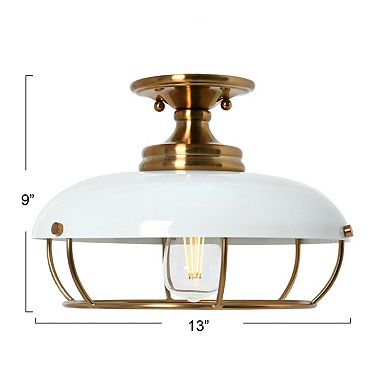 Hello Honey Presley - Caged Dome Metal Semi-Flush Mount Ceiling Light