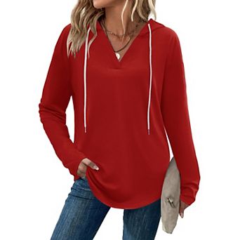Zeagoo Hoodies for Women Fall Clothes Trendy Lightweight Long Sleeve Hooded Tops