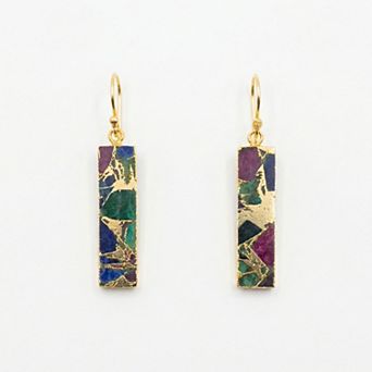The Collective by DBJ Bar Drop Earrings with Glass Gems