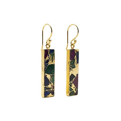 The Collective by DBJ Bar Drop Earrings with Glass Gems