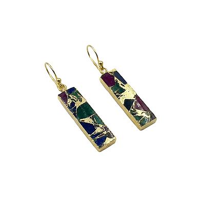 The Collective by DBJ Bar Drop Earrings with Glass Gems