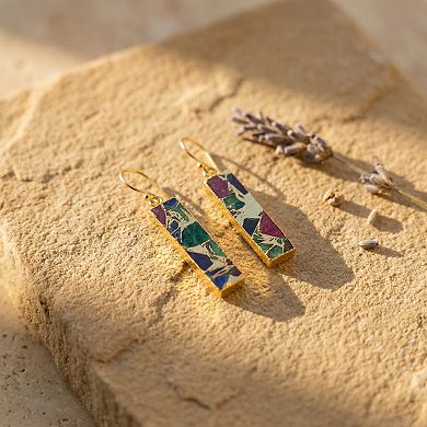 The Collective by DBJ Bar Drop Earrings with Glass Gems
