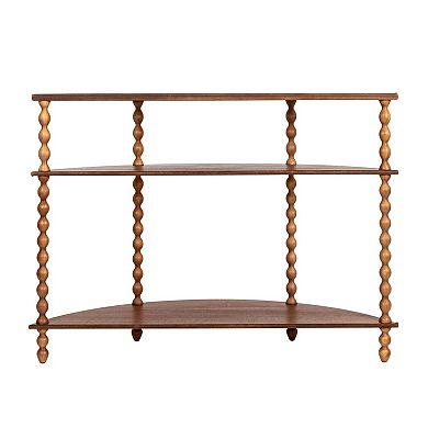 Hello Honey 3-Tier Curved Accent Table with Beveled Shelves and Doweled Legs
