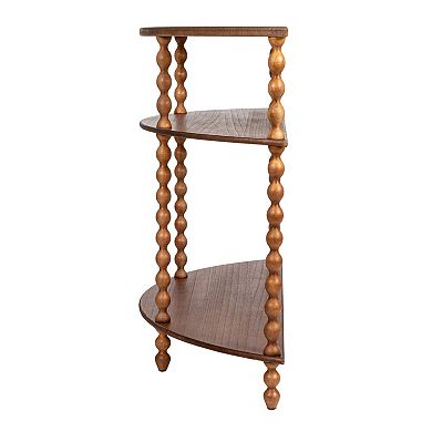 Hello Honey 3-Tier Curved Accent Table with Beveled Shelves and Doweled Legs