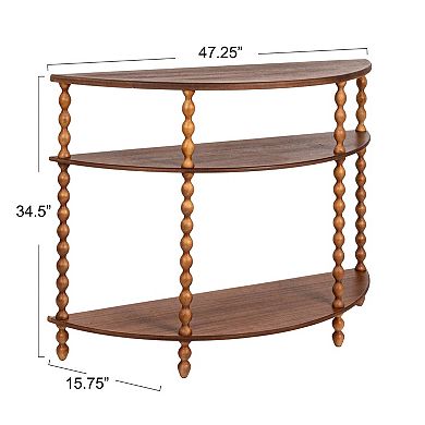 Hello Honey 3-Tier Curved Accent Table with Beveled Shelves and Doweled Legs