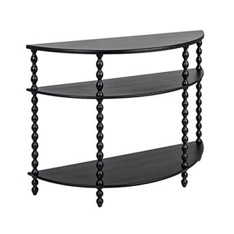 Hello Honey 3 tier Curved Accent Table with Beveled Shelves and Doweled Legs