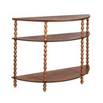 Hello Honey 3 tier Curved Accent Table with Beveled Shelves and Doweled Legs