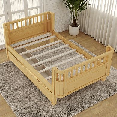 Lufeiya Twin Kids Platform Bed with Safety Rails and Storage Drawers