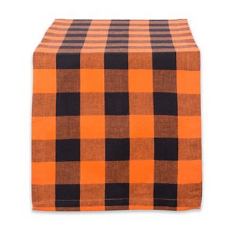 DII Orange/Black Buffalo Check Table Runner