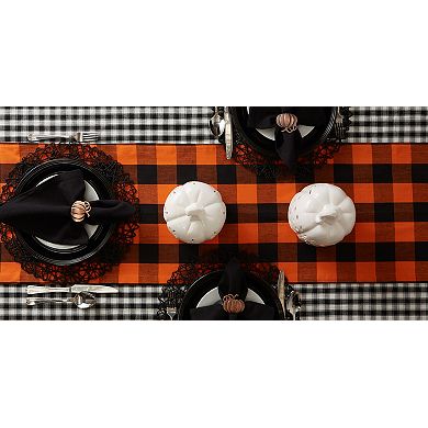 DII Orange/Black Buffalo Check Table Runner