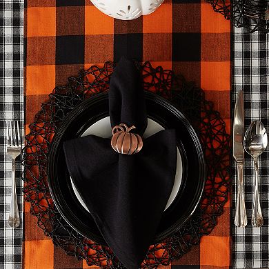 DII Orange/Black Buffalo Check Table Runner
