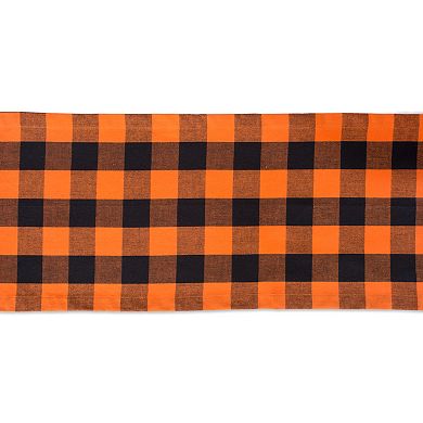 DII Orange/Black Buffalo Check Table Runner