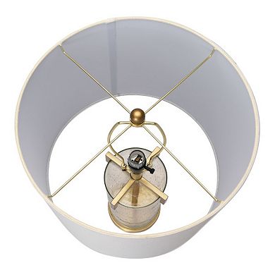 Hello Honey Modern Transparent Bubble Glass and Metal Table Lamp, Brushed Gold