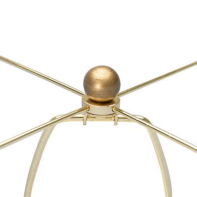 Hello Honey Modern Transparent Bubble Glass and Metal Table Lamp, Brushed Gold