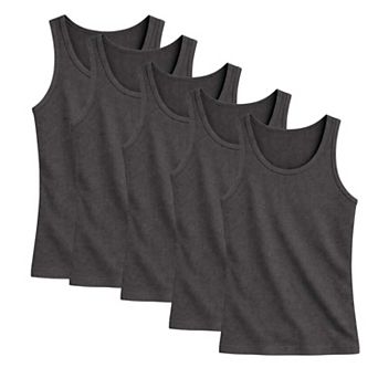 Mens 5 Pack Ribbed Tank Tops Classic Fit