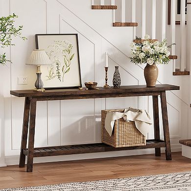 70.9 Inch Console Table,2-Tier Narrow Sofa Table Behind Couch,Extra Long Entryway Table for Hallway