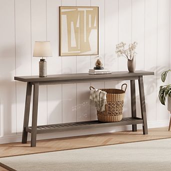 70.9 Inch Console Table,2 tier Narrow Sofa Table Behind Couch,Extra Long Entryway Table for Hallway