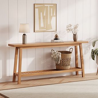 70.9 Inch Console Table,2 tier Narrow Sofa Table Behind Couch,Extra Long Entryway Table for Hallway