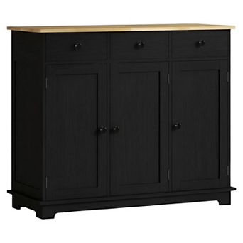 3-Drawer Storage Cabinet with Adjustable Shelves for Kitchen or Living Room
