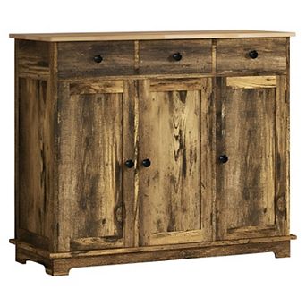 3-Drawer Storage Cabinet with Adjustable Shelves for Kitchen or Living Room