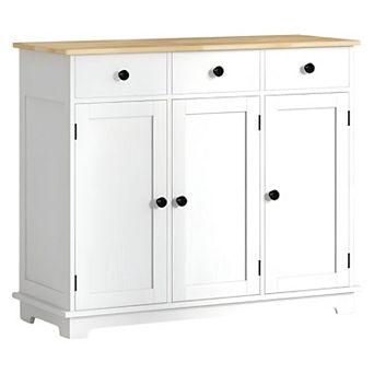 3-Drawer Storage Cabinet with Adjustable Shelves for Kitchen or Living Room