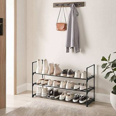 3-Tier Slatted Metal Shoe Organizer