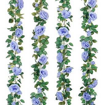 4 pc 26 Ft Artificial Rose Vine Flower Garland Silk Hanging Wedding Party
