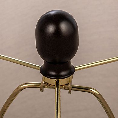 Hello Honey Fillable Glass Table Lamp with Linen Shade, Clear and White