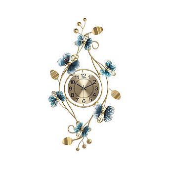 Wrought Iron Butterfly Decorative Hanging Wall Clock