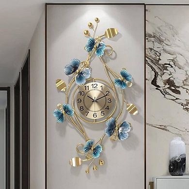 Wrought Iron Butterfly Decorative Hanging Wall Clock