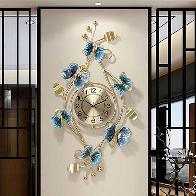 Wrought Iron Butterfly Decorative Hanging Wall Clock
