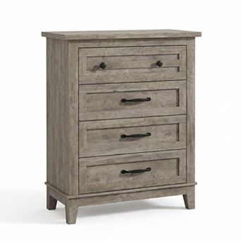 4 Dresser for Bedroom, 34.8 Inch Tall Drawer Dresser with Large Storage, Wooden Closet Chest