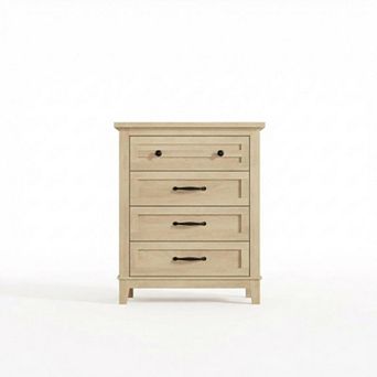 4 Dresser for Bedroom, 34.8 Inch Tall Drawer Dresser with Large Storage, Wooden Closet Chest