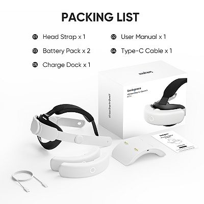 Sonicgrace S3 Duo Battery Head Strap for Meta Quest 3/3S