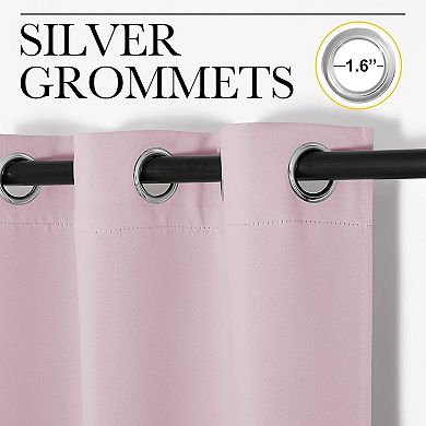Thermal Insulated Solid Grommet Top Blackout Curtains/Drapes 1 Pair