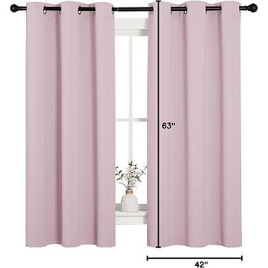 Thermal Insulated Solid Grommet Top Blackout Curtains/Drapes 1 Pair