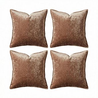 Chenille Throw Pillow Covers Pack of 4 Soft Solid Decorative Cushion Covers 18x18 Inch Boho Decor