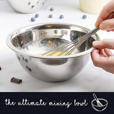 5-piece Stainless Steel Mixing Bowl Set Meal Prep Food Storage