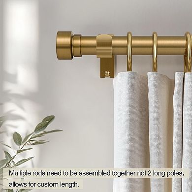 Adjustable Curtain Rods Heavy Duty with Solid Metal Finials