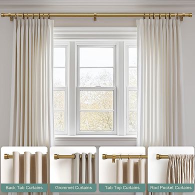 Adjustable Curtain Rods Heavy Duty with Solid Metal Finials