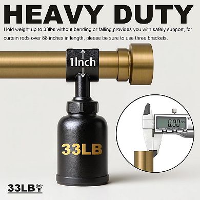 Adjustable Curtain Rods Heavy Duty with Solid Metal Finials