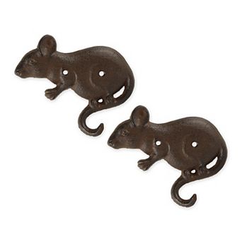 Zingz Home Mouse Cast Iron Wall Hook Entryway Organizer