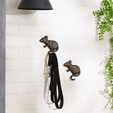 Zingz Home Mouse Cast Iron Wall Hook Entryway Organizer