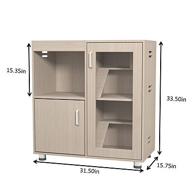 IFMALL Modular Multi-Level Small Pet Habitat with Storage Cabinet Enclosure