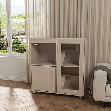 IFMALL Modular Multi-Level Small Pet Habitat with Storage Cabinet Enclosure